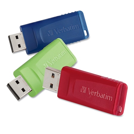 Verbatim Store 'n' Go USB Flash Drive, 16 GB, Assorted Colors, PK3 99122